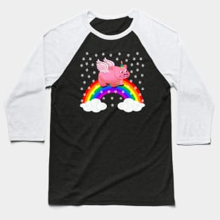 Piggycorn Pig Unicorn Rainbow Shirt - Pigicorn Funny Gift Baseball T-Shirt